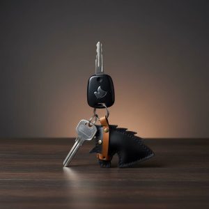 جاکلیدی چرم طبیعی دست‌دوز مدل کلاسیک | نهال چرم